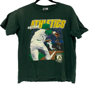 CSA T-Shirt Boys Size 14/16 Green Oakland Athletic Crew Neck Short Sleeve